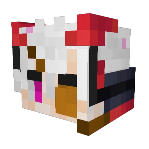 CrimsonSamura1 Minecraft avatar head, 3D render