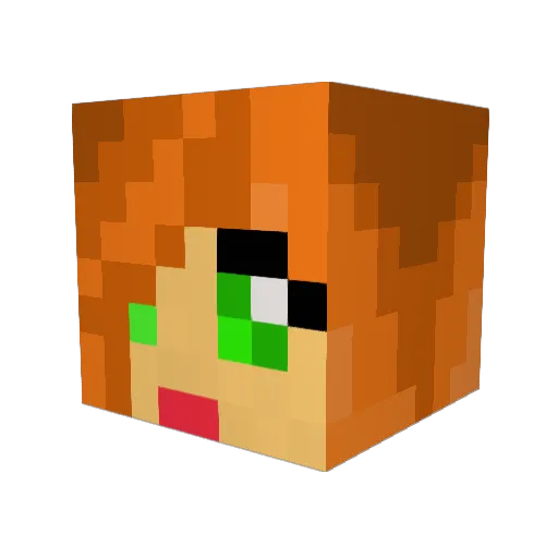 CrimsonSnidget Minecraft avatar head, 3D render