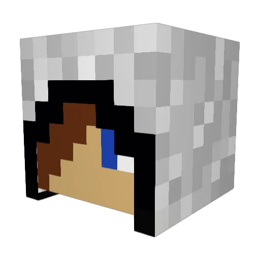 CrimsonSora Minecraft avatar head, 3D render