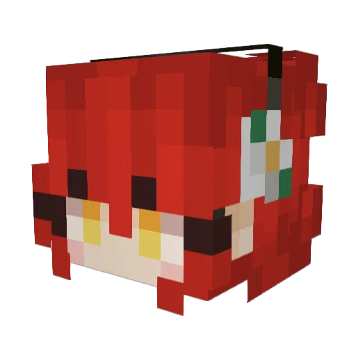 CrimsonSweet Minecraft avatar head, 3D render