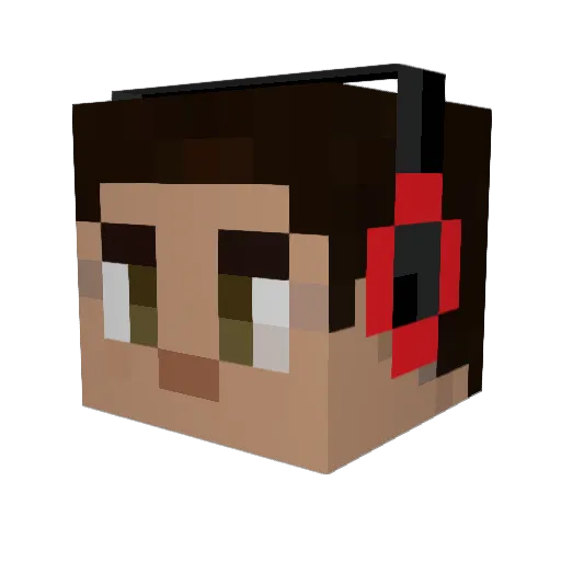 CrimsonZen Minecraft avatar head, 3D render