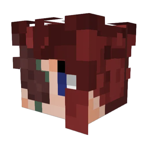 Crimson_001 Minecraft avatar head, 3D render