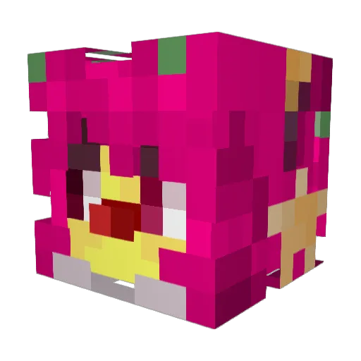 Crimsonjellys Minecraft avatar head, 3D render