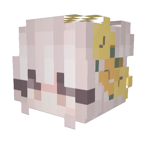 Crimurupuff Minecraft avatar head, 3D render