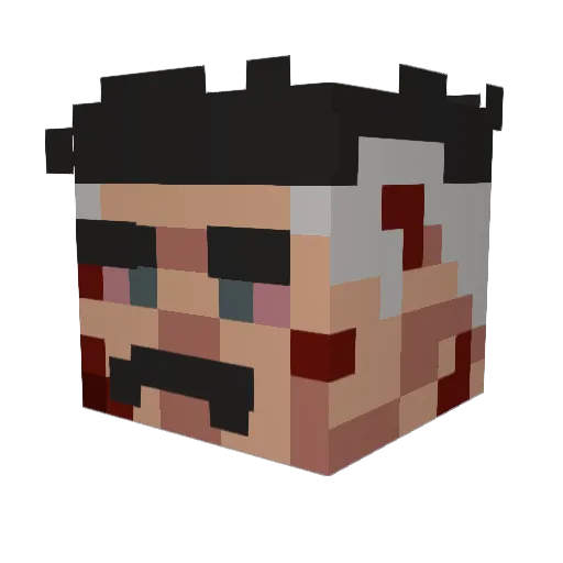 Crinemraft Minecraft avatar head, 3D render