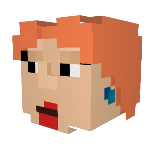 CringeyQuiz Minecraft avatar head, 3D render