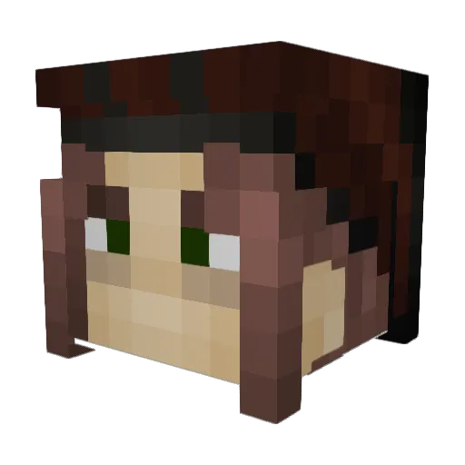 Crinklepot Minecraft avatar head, 3D render