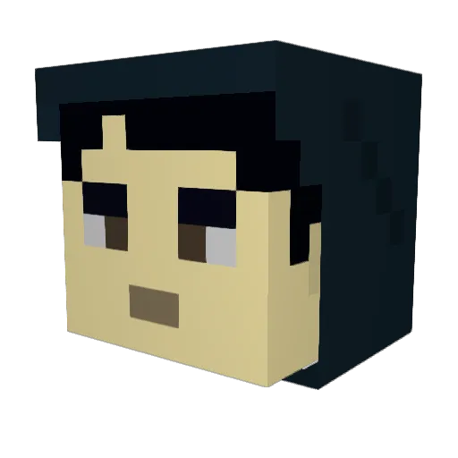 CrippleMiner Minecraft avatar head, 3D render