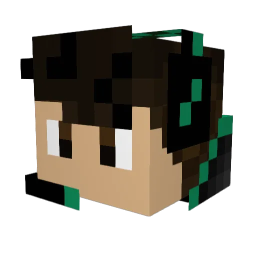 CrippleTron Minecraft avatar head, 3D render
