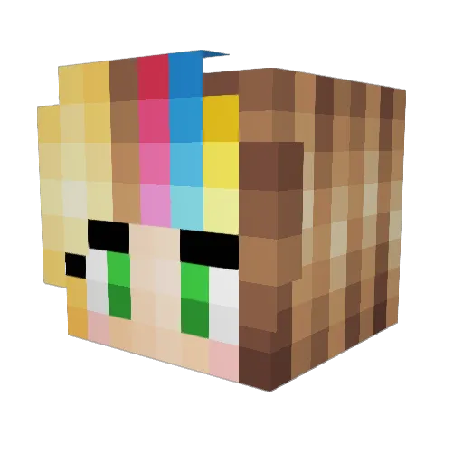 Cris Minecraft avatar head, 3D render