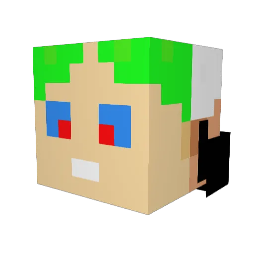 Crisbae Minecraft avatar head, 3D render