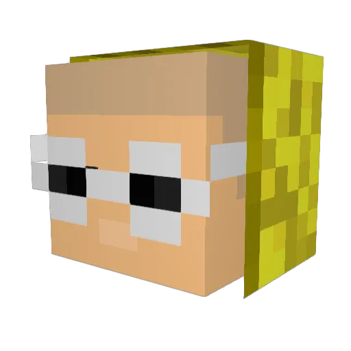 Crismcok Minecraft avatar head, 3D render