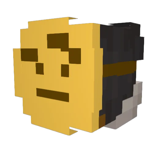 Crisol Minecraft avatar head, 3D render