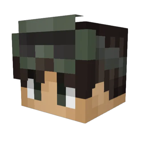 Crispwarrior Minecraft avatar head, 3D render