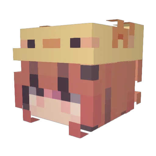 CrispyBones Minecraft avatar head, 3D render