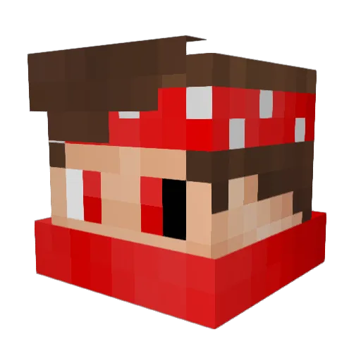 CrispyBow Minecraft avatar head, 3D render