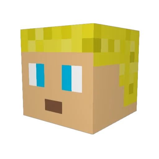 CrispyCougar12 Minecraft avatar head, 3D render