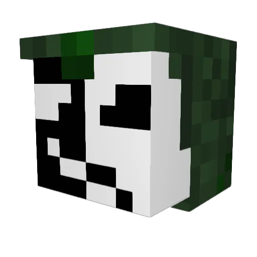 CrispyMM Minecraft avatar head, 3D render