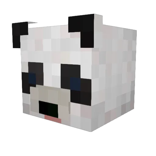 CrispyPandaa Minecraft avatar head, 3D render
