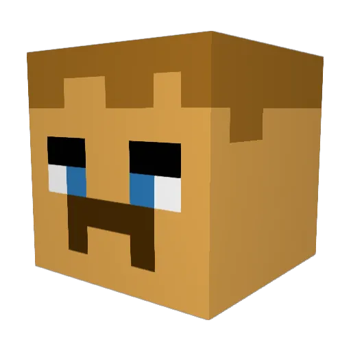 CrispyParmesan Minecraft avatar head, 3D render