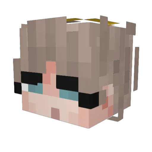 CristalSmile Minecraft avatar head, 3D render