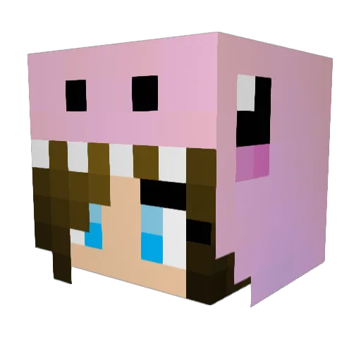 Cristalx Minecraft avatar head, 3D render