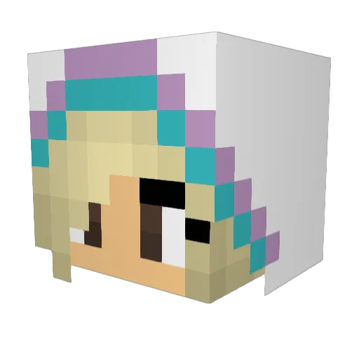 Cristina_Crazy Minecraft avatar head, 3D render