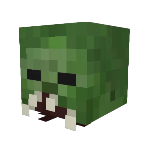 Cristmass Minecraft avatar head, 3D render