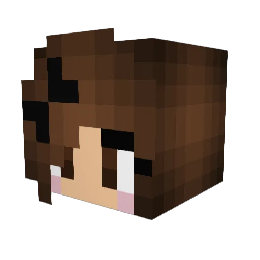 Cristta Minecraft avatar head, 3D render