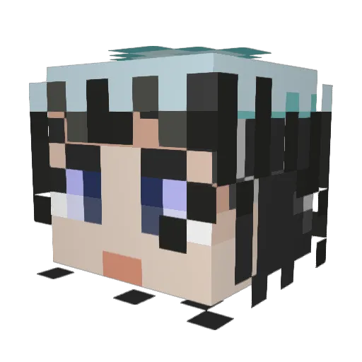 Critical Minecraft avatar head, 3D render