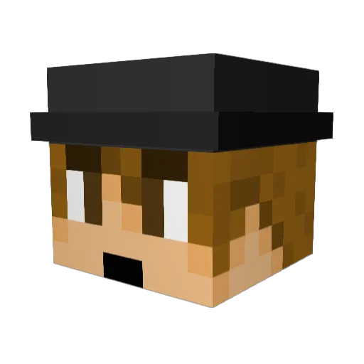 CriticalQueso Minecraft avatar head, 3D render