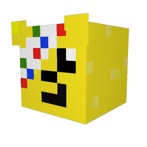 Crittchat Minecraft avatar head, 3D render
