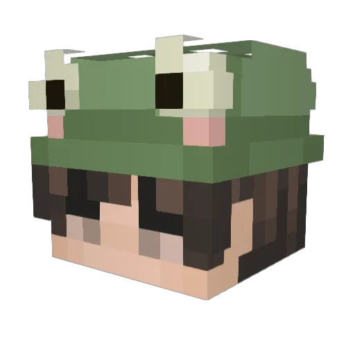Crittedd Minecraft avatar head, 3D render