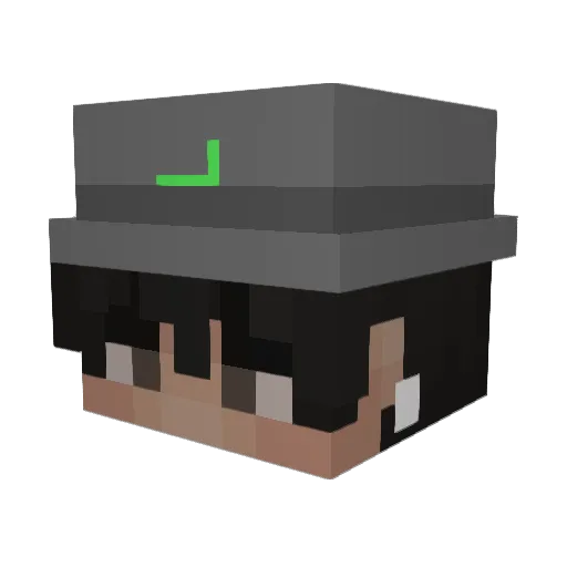 Crius14_ Minecraft avatar head, 3D render