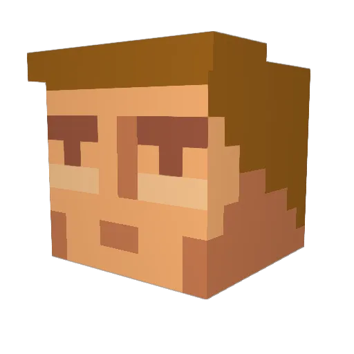 Crizaber Minecraft avatar head, 3D render