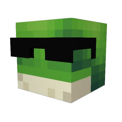 Croakidile Minecraft avatar head, 3D render