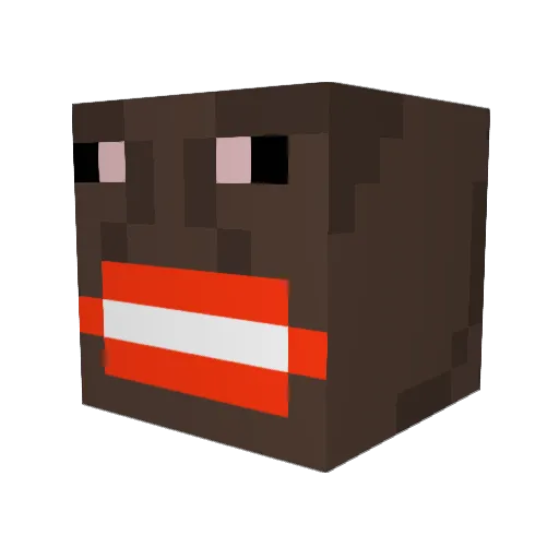 Crockboy Minecraft avatar head, 3D render