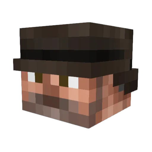 Crockks Minecraft avatar head, 3D render
