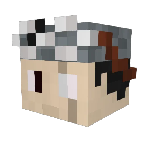 Crocoppe Minecraft avatar head, 3D render