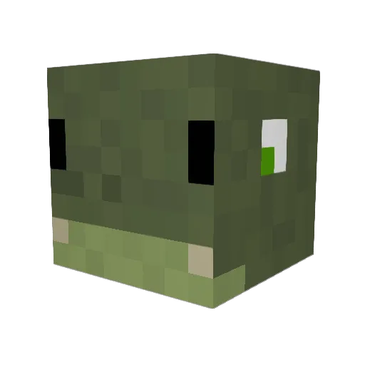 Crocoreen Minecraft avatar head, 3D render