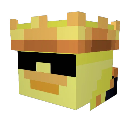 Crocwashere Minecraft avatar head, 3D render