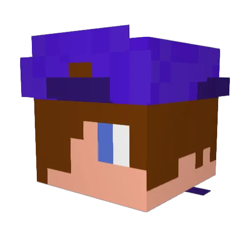 CroftLP Minecraft avatar head, 3D render