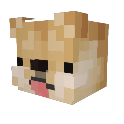 Crogee Minecraft avatar head, 3D render
