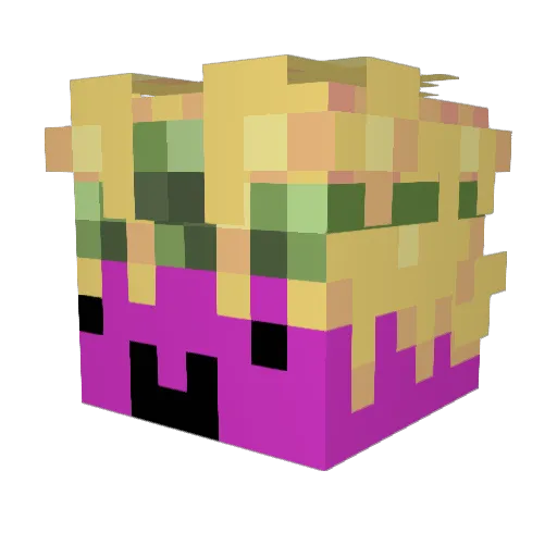 CroissantGuy21 Minecraft avatar head, 3D render