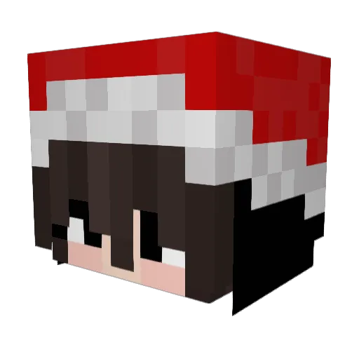 Croissants Minecraft avatar head, 3D render