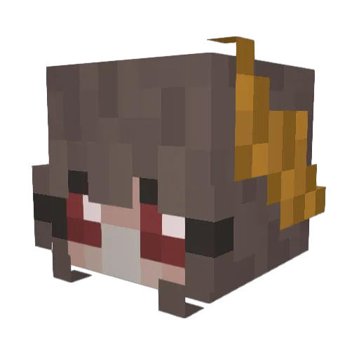 Croissinette Minecraft avatar head, 3D render