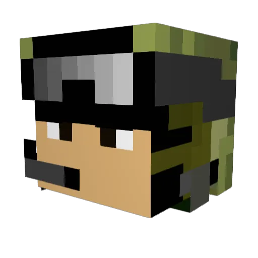 Crokko Minecraft avatar head, 3D render