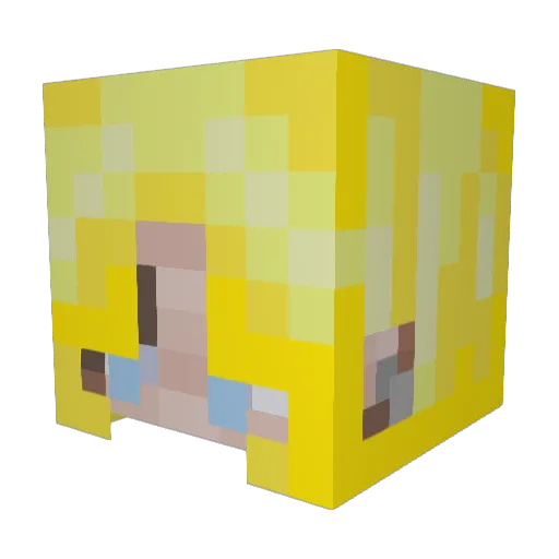 CrombiHexy Minecraft avatar head, 3D render