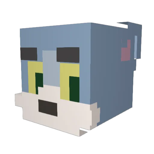 Crompouce Minecraft avatar head, 3D render