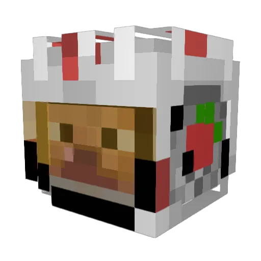 Cronino_ Minecraft avatar head, 3D render